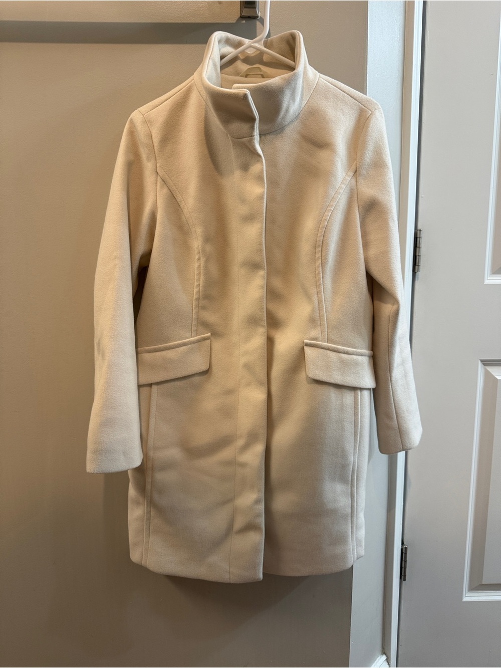 Women's Nine West Faux-Wool Zip Front Coat